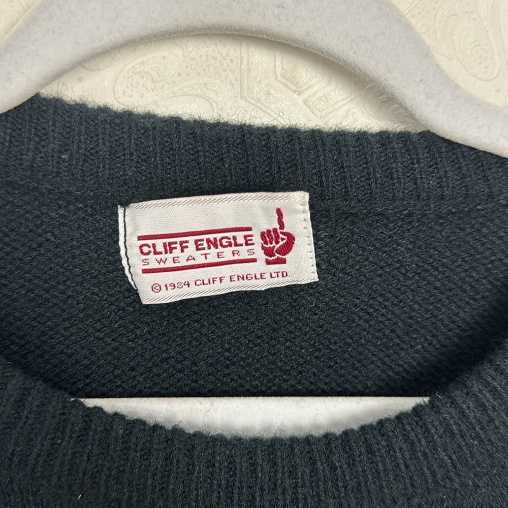 Vintage 80s Cliff‎ Engle Sweater Varsity Crewneck Crew Knit Sports Team Gators - Picture 7 of 11